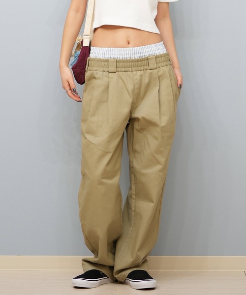 Dickies（ディッキーズ）の「Dickies/ディッキーズ ウエストタグレイヤードチノパンツ 81120500（チノパンツ・レディース・ブラック/ベージュ/チャコール・M/L）」の15枚目の写真