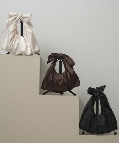 セール】tie design satin bag / タイデザインサテンバッグ