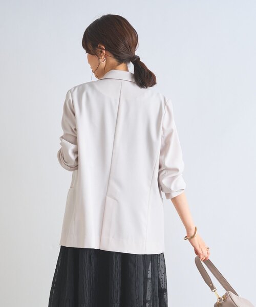 un dix cors（アンディコール）の「《オンオフ着回せる》金釦ヴィンテージツイルジャケット（テーラードジャケット・レディース・グレイッシュベージュ/ネイビー・FREE）」の6枚目の写真