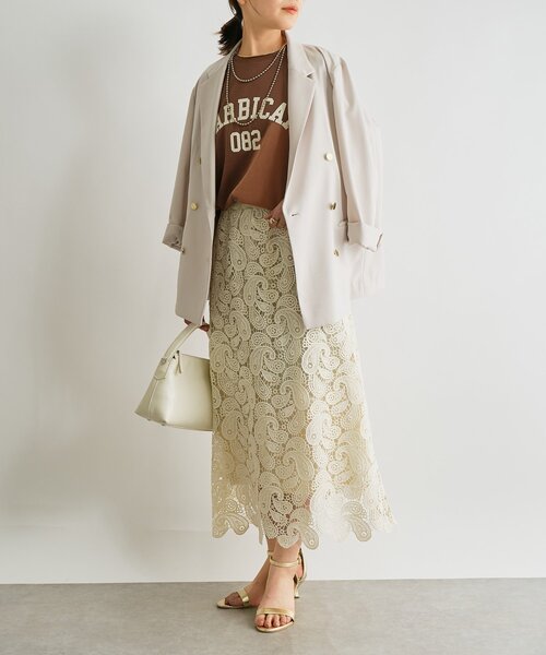 un dix cors（アンディコール）の「《オンオフ着回せる》金釦ヴィンテージツイルジャケット（テーラードジャケット・レディース・グレイッシュベージュ/ネイビー・FREE）」の12枚目の写真