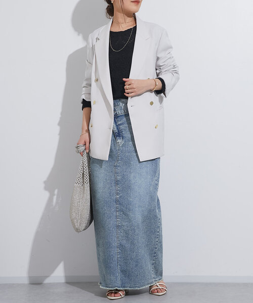 un dix cors（アンディコール）の「《オンオフ着回せる》金釦ヴィンテージツイルジャケット（テーラードジャケット・レディース・グレイッシュベージュ/ネイビー・FREE）」の13枚目の写真