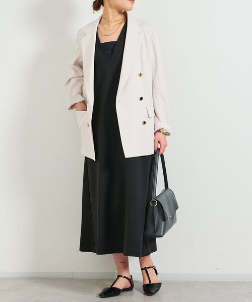 un dix cors（アンディコール）の「《オンオフ着回せる》金釦ヴィンテージツイルジャケット（テーラードジャケット・レディース・グレイッシュベージュ/ネイビー・FREE）」の15枚目の写真