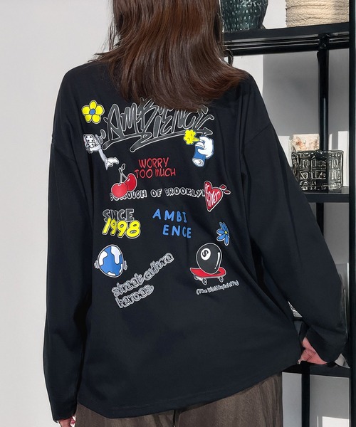 PEOPLESTYLE*日本未*バッジ刺繍レトロスポーツスタイル/ロンT tiptop tシャツ カレッジ刺繍BIGロンT レディース : ZOZOTOWN