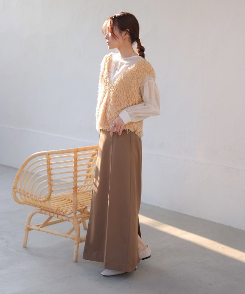 Bab(バブ)の「【選べるデザイン/前後2WAY】フリンジ2WAYベスト(ベスト・レディース・ブラック/ベージュ/ベージュ系その他/ブラック系その他/ホワイト系その他/アイボリー・FREE)」の11枚目の写真