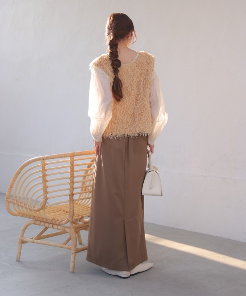 Bab(バブ)の「【選べるデザイン/前後2WAY】フリンジ2WAYベスト(ベスト・レディース・ブラック/ベージュ/ベージュ系その他/ブラック系その他/ホワイト系その他/アイボリー・FREE)」の13枚目の写真