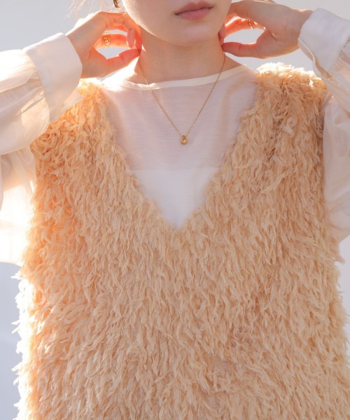 Bab(バブ)の「【選べるデザイン/前後2WAY】フリンジ2WAYベスト(ベスト・レディース・ブラック/ベージュ/ベージュ系その他/ブラック系その他/ホワイト系その他/アイボリー・FREE)」の14枚目の写真