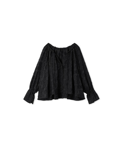 styling/(スタイリング)の「カットジャガード2WAYブラウス(シャツ/ブラウス・レディース・ブラック/ベージュ/ホワイト・FREE)」の2枚目の写真