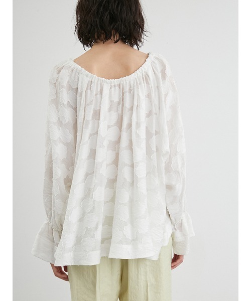 styling/(スタイリング)の「カットジャガード2WAYブラウス(シャツ/ブラウス・レディース・ブラック/ベージュ/ホワイト・FREE)」の6枚目の写真