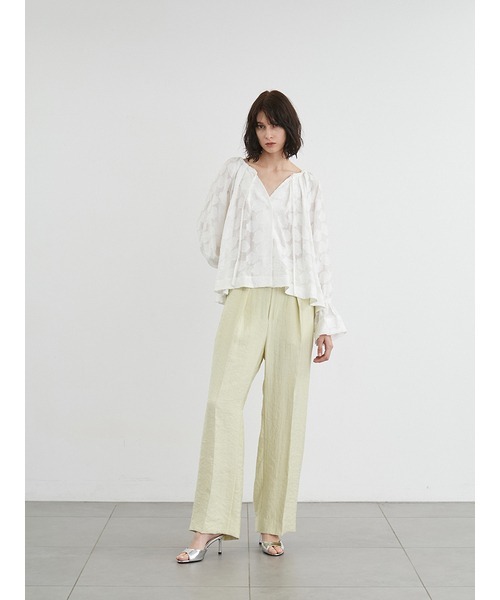 styling/(スタイリング)の「カットジャガード2WAYブラウス(シャツ/ブラウス・レディース・ブラック/ベージュ/ホワイト・FREE)」の5枚目の写真