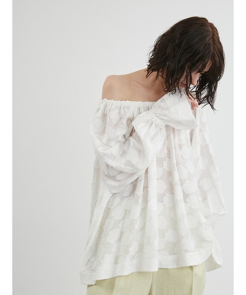 styling/(スタイリング)の「カットジャガード2WAYブラウス(シャツ/ブラウス・レディース・ブラック/ベージュ/ホワイト・FREE)」の12枚目の写真