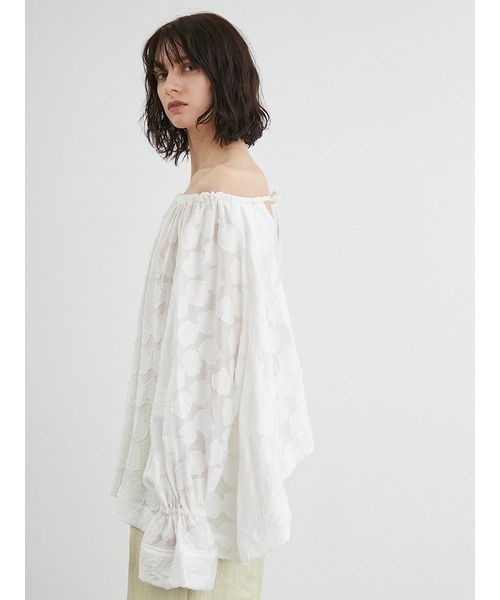 styling/(スタイリング)の「カットジャガード2WAYブラウス(シャツ/ブラウス・レディース・ブラック/ベージュ/ホワイト・FREE)」の13枚目の写真
