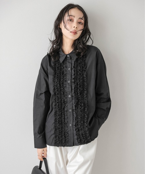 セール】フロントフリルブラウス（カーディガン/ボレロ）｜La-gemme