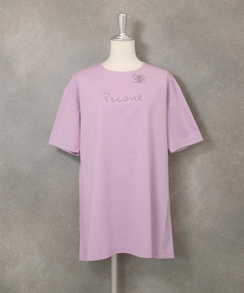 STUDIO PICONE(スタジオピッコーネ)の「バックプリーツUV冷感Tシャツ(Tシャツ/カットソー・レディース・ブラック/ライトグリーン/ホワイト/ライトパープル・M/L/LL)」の4枚目の写真