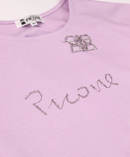 STUDIO PICONE(スタジオピッコーネ)の「バックプリーツUV冷感Tシャツ(Tシャツ/カットソー・レディース・ブラック/ライトグリーン/ホワイト/ライトパープル・M/L/LL)」の10枚目の写真