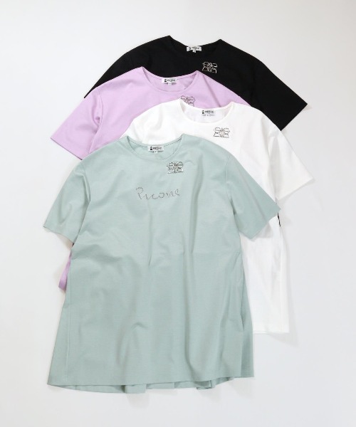 STUDIO PICONE(スタジオピッコーネ)の「バックプリーツUV冷感Tシャツ(Tシャツ/カットソー・レディース・ブラック/ライトグリーン/ホワイト/ライトパープル・M/L/LL)」の14枚目の写真