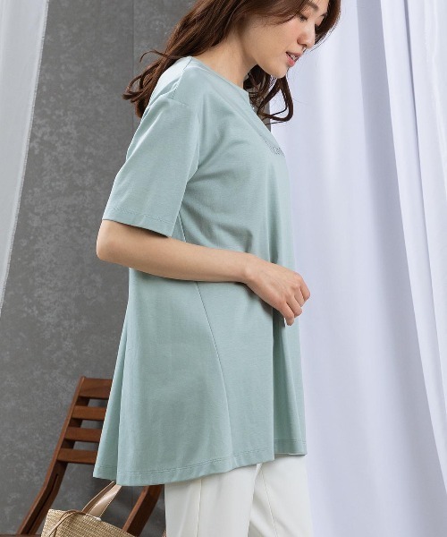STUDIO PICONE(スタジオピッコーネ)の「バックプリーツUV冷感Tシャツ(Tシャツ/カットソー・レディース・ブラック/ライトグリーン/ホワイト/ライトパープル・M/L/LL)」の19枚目の写真