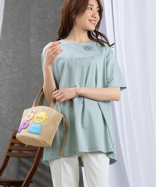STUDIO PICONE(スタジオピッコーネ)の「バックプリーツUV冷感Tシャツ(Tシャツ/カットソー・レディース・ブラック/ライトグリーン/ホワイト/ライトパープル・M/L/LL)」の18枚目の写真