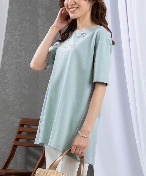 STUDIO PICONE(スタジオピッコーネ)の「バックプリーツUV冷感Tシャツ(Tシャツ/カットソー・レディース・ブラック/ライトグリーン/ホワイト/ライトパープル・M/L/LL)」の21枚目の写真