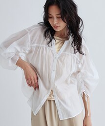 GALLEST | 袖シャーリングシアーローンブラウス(シャツ/ブラウス)