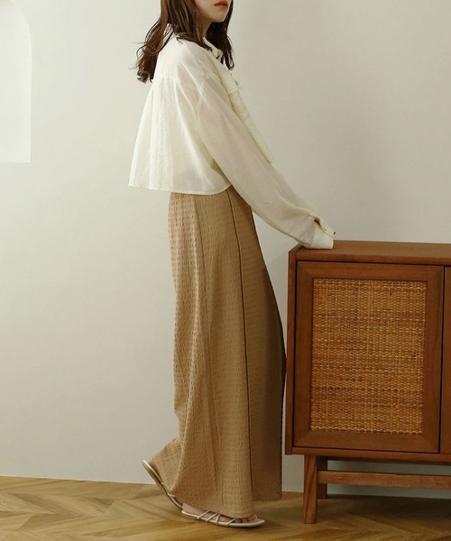 NOAHL（ノアル）の「【NOAHL】ショート丈シアーシャツ（シャツ/ブラウス・レディース・アイボリー/チャコール/ピンク・FREE）」の13枚目の写真