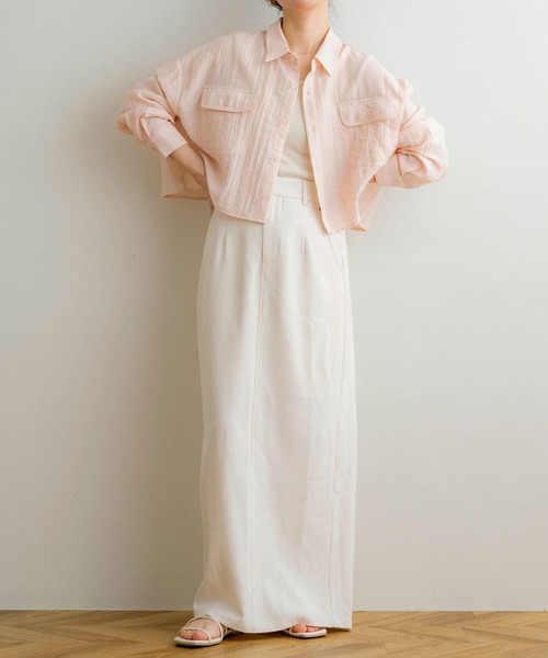 NOAHL（ノアル）の「【NOAHL】ショート丈シアーシャツ（シャツ/ブラウス・レディース・アイボリー/チャコール/ピンク・FREE）」の17枚目の写真