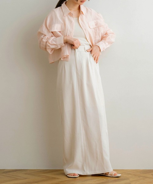 NOAHL（ノアル）の「【NOAHL】ショート丈シアーシャツ（シャツ/ブラウス・レディース・アイボリー/チャコール/ピンク・FREE）」の18枚目の写真