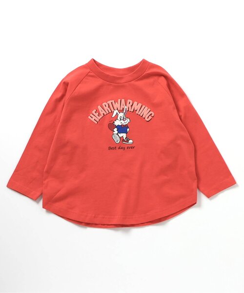BREEZE(ブリーズ)の「6柄ラグランロンT(Tシャツ/カットソー・キッズ・チャコール/キナリ/ライム/レッド/オフホワイト/ピンク・90/100/110/120/80/130/140/150)」の6枚目の写真