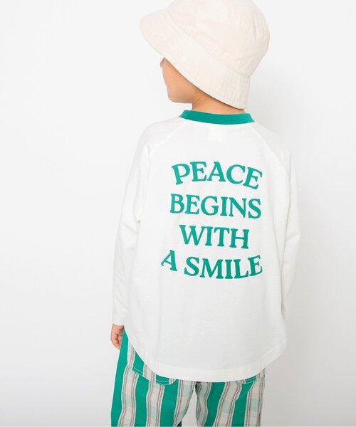 BREEZE(ブリーズ)の「6柄ラグランロンT(Tシャツ/カットソー・キッズ・チャコール/キナリ/ライム/レッド/オフホワイト/ピンク・90/100/110/120/80/130/140/150)」の2枚目の写真