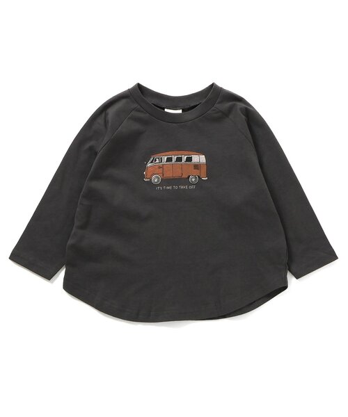 BREEZE(ブリーズ)の「6柄ラグランロンT(Tシャツ/カットソー・キッズ・チャコール/キナリ/ライム/レッド/オフホワイト/ピンク・90/100/110/120/80/130/140/150)」の4枚目の写真