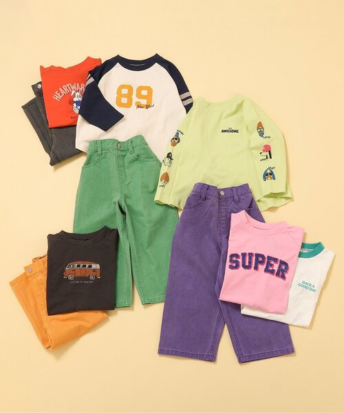 BREEZE(ブリーズ)の「6柄ラグランロンT(Tシャツ/カットソー・キッズ・チャコール/キナリ/ライム/レッド/オフホワイト/ピンク・90/100/110/120/80/130/140/150)」の19枚目の写真
