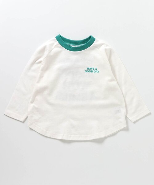 BREEZE(ブリーズ)の「6柄ラグランロンT(Tシャツ/カットソー・キッズ・チャコール/キナリ/ライム/レッド/オフホワイト/ピンク・90/100/110/120/80/130/140/150)」の18枚目の写真