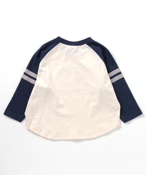 BREEZE(ブリーズ)の「6柄ラグランロンT(Tシャツ/カットソー・キッズ・チャコール/キナリ/ライム/レッド/オフホワイト/ピンク・90/100/110/120/80/130/140/150)」の14枚目の写真
