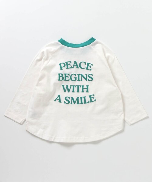 BREEZE(ブリーズ)の「6柄ラグランロンT(Tシャツ/カットソー・キッズ・チャコール/キナリ/ライム/レッド/オフホワイト/ピンク・90/100/110/120/80/130/140/150)」の13枚目の写真
