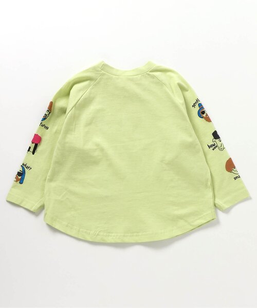 BREEZE(ブリーズ)の「6柄ラグランロンT(Tシャツ/カットソー・キッズ・チャコール/キナリ/ライム/レッド/オフホワイト/ピンク・90/100/110/120/80/130/140/150)」の12枚目の写真