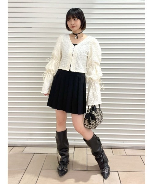 SLY RIBBON SLEEVE 2WAY JQ トップス ホワイト SLY | RIBBON SLEEVE 2WAY JQ トップス (Tシャツ・カットソー