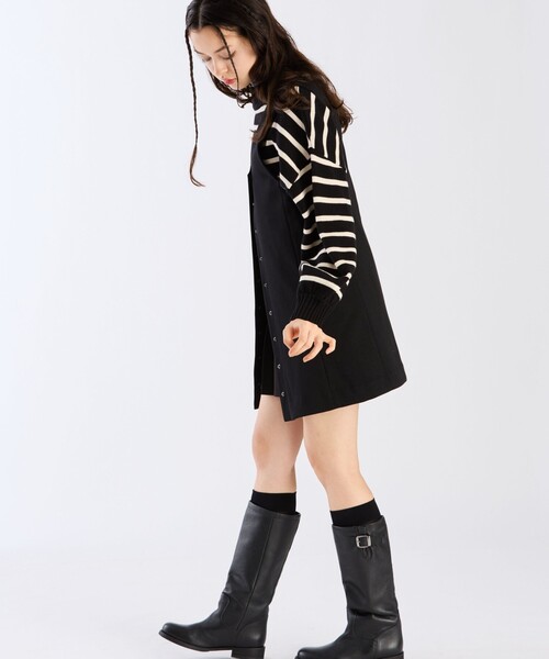 To b. by agnes b.(トゥービーバイアニエスベー)の「ポンチジャンパードレス(スカート・レディース・ブラック・40/36/38)」の4枚目の写真