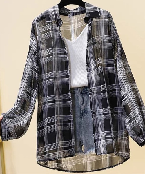 SPIGA(スピーガ)の「チェックブラウス(シャツ/ブラウス・レディース・ホワイト/ブラック/ネイビー/レッド/ピンク・FREE)」の11枚目の写真