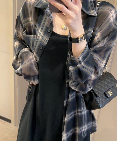 SPIGA(スピーガ)の「チェックブラウス(シャツ/ブラウス・レディース・ホワイト/ブラック/ネイビー/レッド/ピンク・FREE)」の10枚目の写真