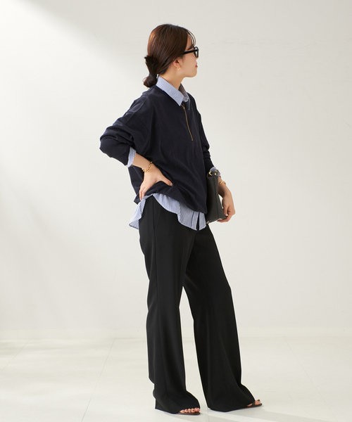 plage（プラージュ）の「Matte Satin Semi Flare パンツ（その他パンツ・レディース・ブラック/アイボリー・34/36/38）」の8枚目の写真