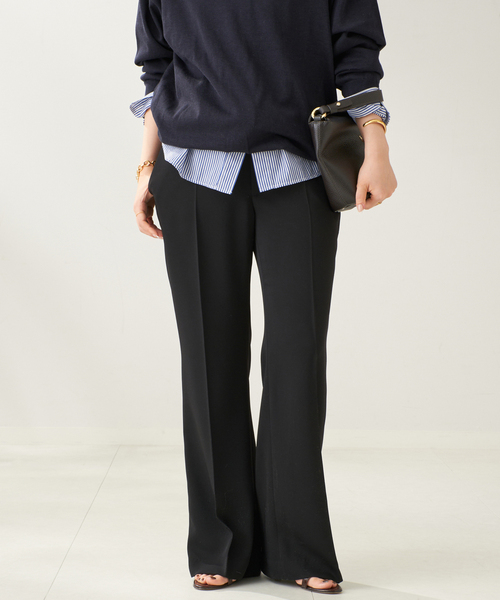 plage（プラージュ）の「Matte Satin Semi Flare パンツ（その他パンツ・レディース・ブラック/アイボリー・34/36/38）」の10枚目の写真