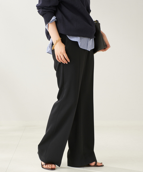 plage（プラージュ）の「Matte Satin Semi Flare パンツ（その他パンツ・レディース・ブラック/アイボリー・34/36/38）」の12枚目の写真