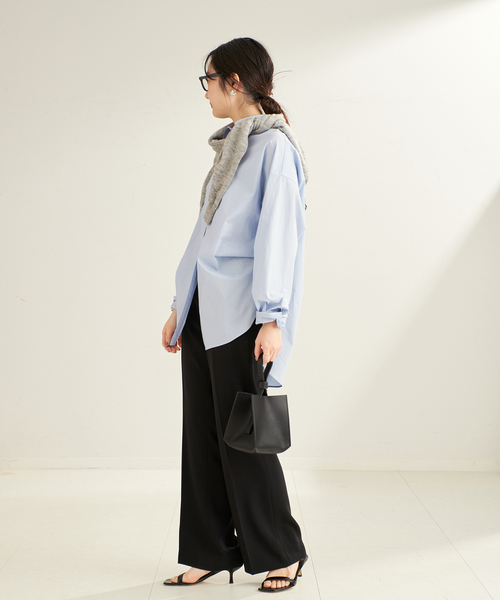 plage（プラージュ）の「Matte Satin Semi Flare パンツ（その他パンツ・レディース・ブラック/アイボリー・34/36/38）」の15枚目の写真