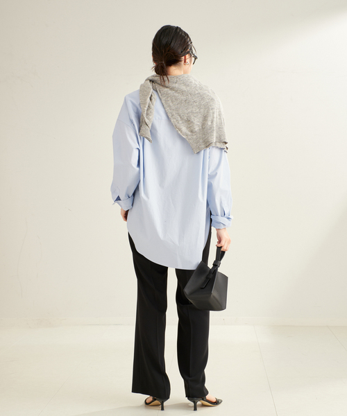 plage（プラージュ）の「Matte Satin Semi Flare パンツ（その他パンツ・レディース・ブラック/アイボリー・34/36/38）」の16枚目の写真