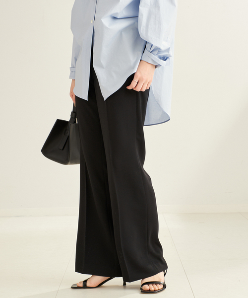 plage（プラージュ）の「Matte Satin Semi Flare パンツ（その他パンツ・レディース・ブラック/アイボリー・34/36/38）」の19枚目の写真