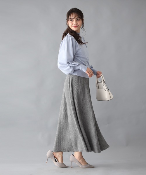 Ehre style(エーレスタイル)の「休日も仕事も華やぎ感プラス!ラメニットスカート(スカート・レディース・グレー系その他/ブラック系その他・FREE)」の5枚目の写真