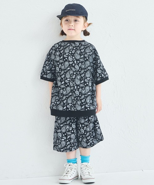 pairmanon（ペアマノン）の「【綿100%】【リンクコーデ】オリジナル総柄プリント ユニセックスセットアップ（セットアップ・キッズ・ベージュ系その他/ブルー系その他/ブラック系その他2/ブラック系その他・120/130/90/150/140/100/110）」の3枚目の写真