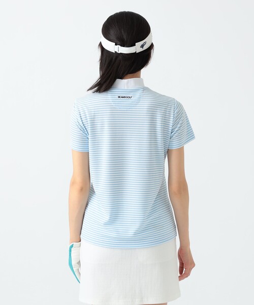 美品■ビームスゴルフ PURPLE LABEL 半袖 モックネック シャツ■Ｌ BEAMS GOLF（ビームス ゴルフ）PURPLE LABEL / ギンガム