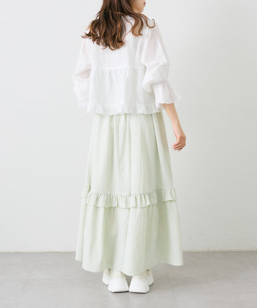 w closet（ダブルクローゼット）の「フリルショートブラウス（シャツ/ブラウス・レディース・オフホワイト/ピンク/ブラック・FREE）」の21枚目の写真