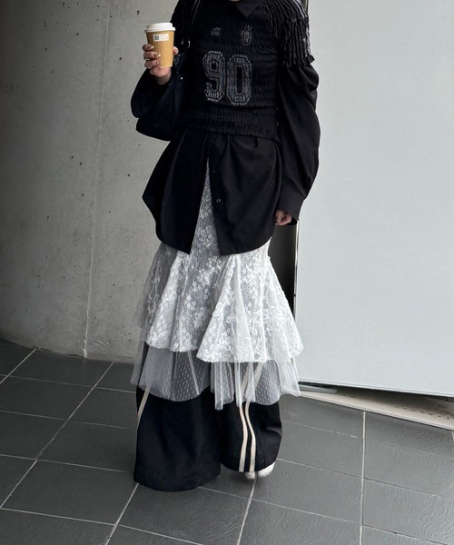 chuclla(チュクラ)の「【YOUYILIN】シアーレイヤードレース マーメイドスカート CHYOUW25s003(スカート・レディース・ホワイト・L/M/S)」の16枚目の写真