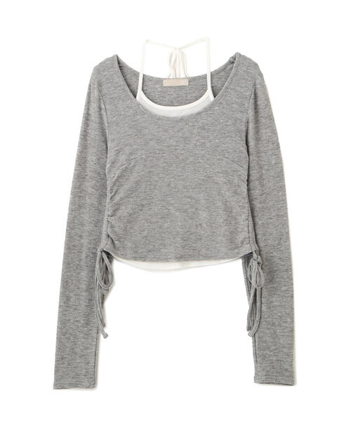 FREE'S MART（フリーズマート）の「◆ホルターネックレイヤードサイドドロストカットソー（Tシャツ/カットソー・レディース・ブラウン/イエロー/ベージュ/ネイビー/グレー・FREE）」の18枚目の写真